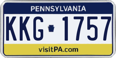 PA license plate KKG1757