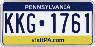 PA license plate KKG1761