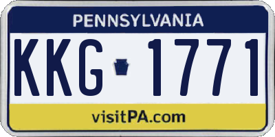 PA license plate KKG1771