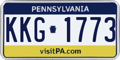 PA license plate KKG1773