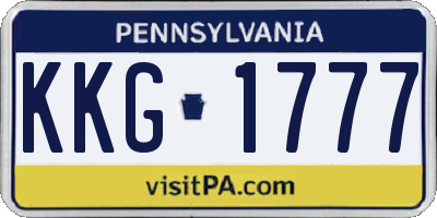 PA license plate KKG1777