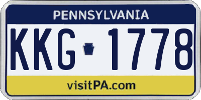 PA license plate KKG1778