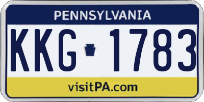 PA license plate KKG1783