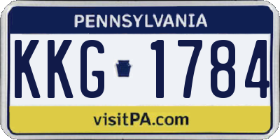 PA license plate KKG1784