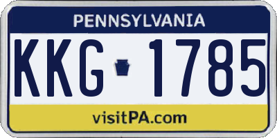 PA license plate KKG1785