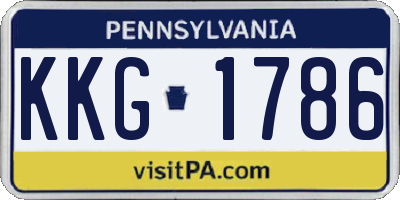 PA license plate KKG1786