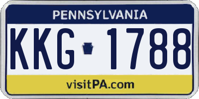 PA license plate KKG1788
