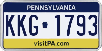 PA license plate KKG1793