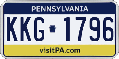 PA license plate KKG1796
