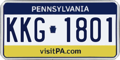 PA license plate KKG1801