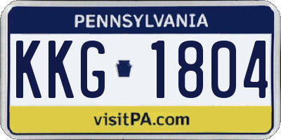 PA license plate KKG1804