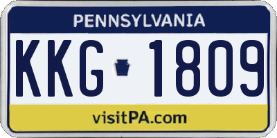 PA license plate KKG1809
