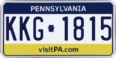 PA license plate KKG1815