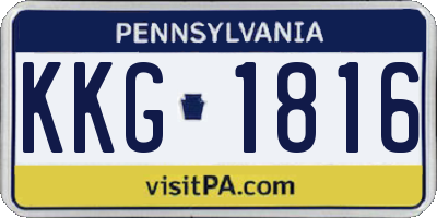 PA license plate KKG1816