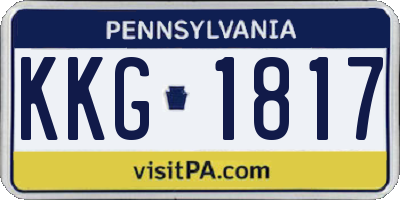 PA license plate KKG1817