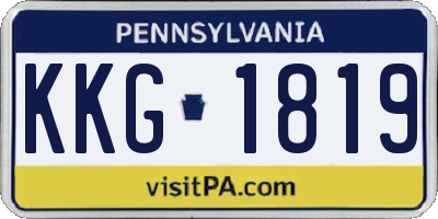 PA license plate KKG1819