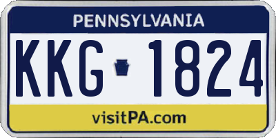 PA license plate KKG1824