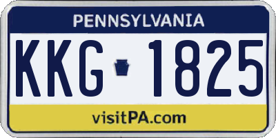 PA license plate KKG1825