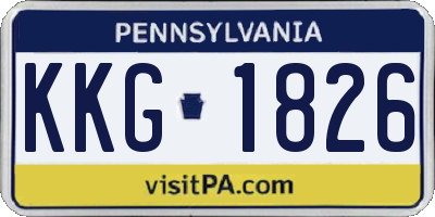 PA license plate KKG1826