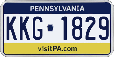 PA license plate KKG1829