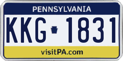PA license plate KKG1831