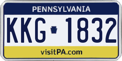 PA license plate KKG1832