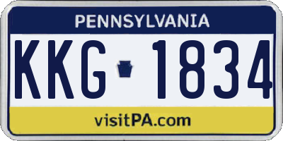 PA license plate KKG1834
