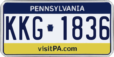 PA license plate KKG1836