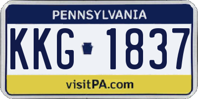 PA license plate KKG1837