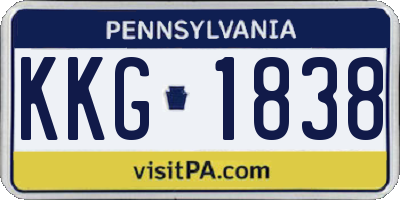 PA license plate KKG1838