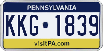 PA license plate KKG1839