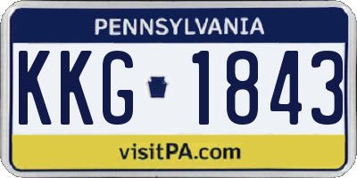 PA license plate KKG1843