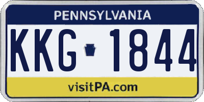 PA license plate KKG1844