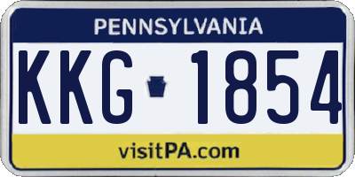 PA license plate KKG1854