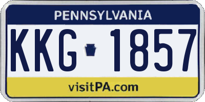 PA license plate KKG1857