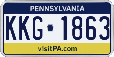 PA license plate KKG1863