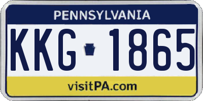 PA license plate KKG1865