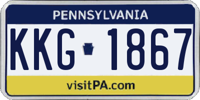 PA license plate KKG1867