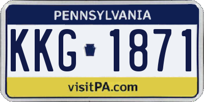 PA license plate KKG1871