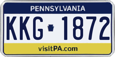 PA license plate KKG1872