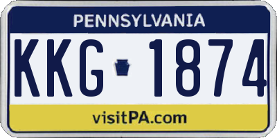 PA license plate KKG1874