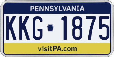 PA license plate KKG1875