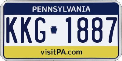 PA license plate KKG1887