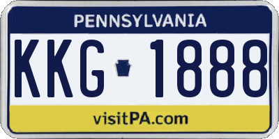 PA license plate KKG1888