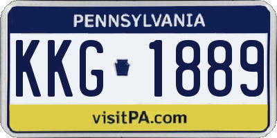 PA license plate KKG1889
