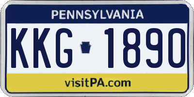 PA license plate KKG1890