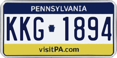 PA license plate KKG1894
