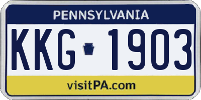 PA license plate KKG1903