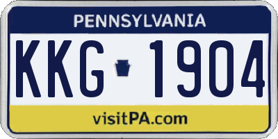 PA license plate KKG1904