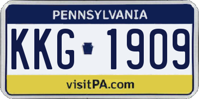 PA license plate KKG1909